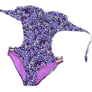 Neon Purple Floral Mokini One Piece